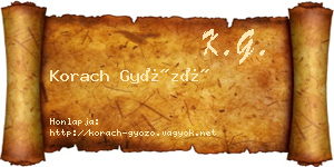 Korach Győző névjegykártya