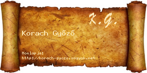 Korach Győző névjegykártya